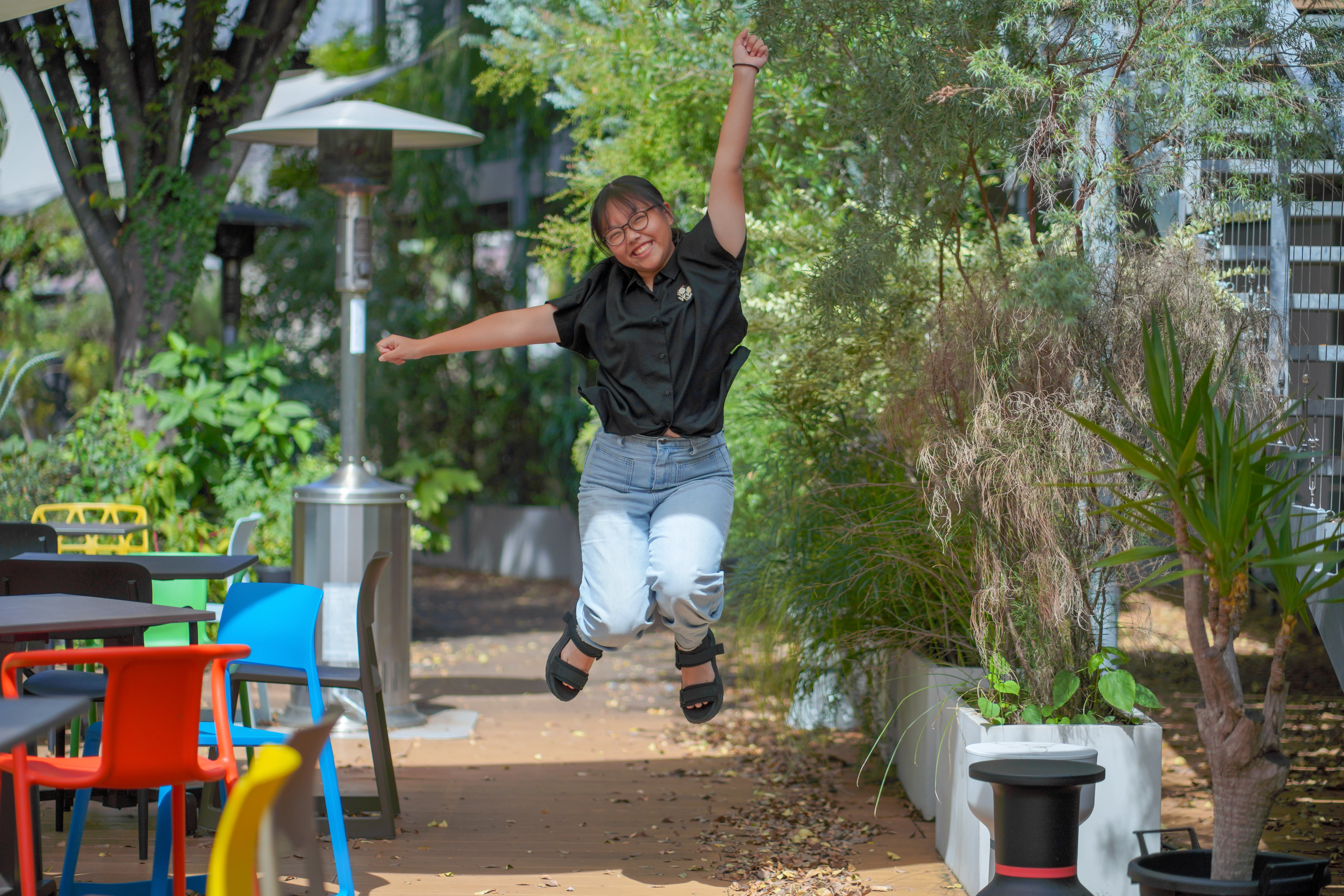 喜びのジャンプ